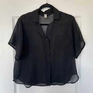American Apparel Short Sleeved Black Chiffon